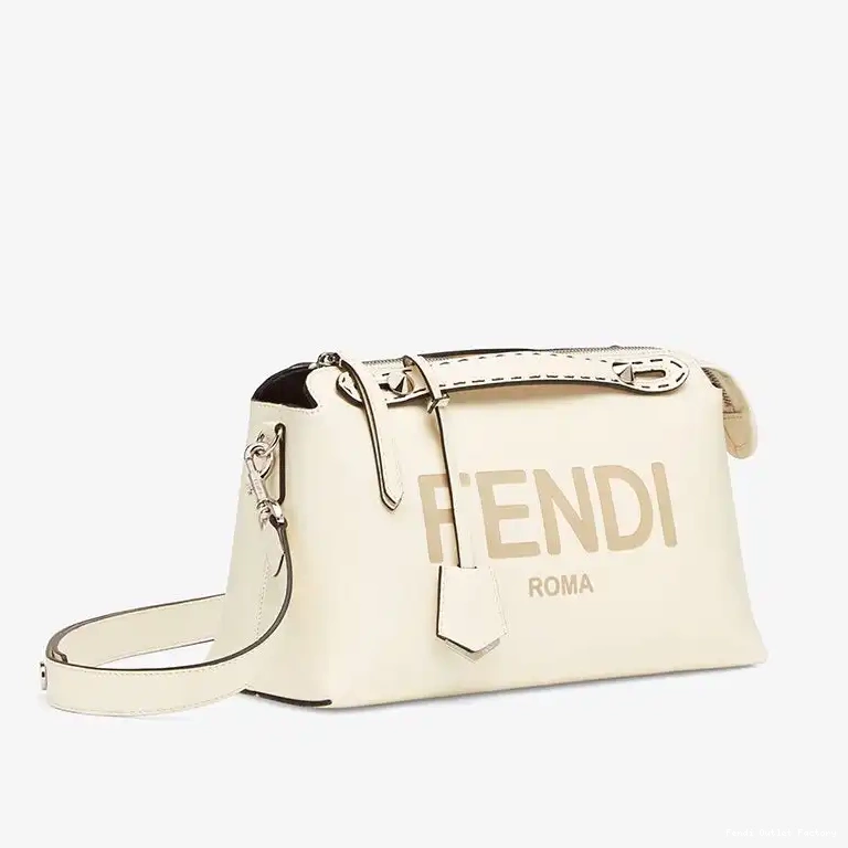 Affordable HOT By Logo Fendi Way Medium Bag The In ROMA White Boston Leather Calf 0703